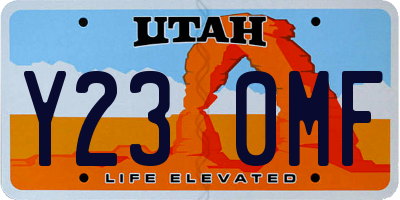 UT license plate Y230MF