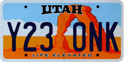 UT license plate Y230NK