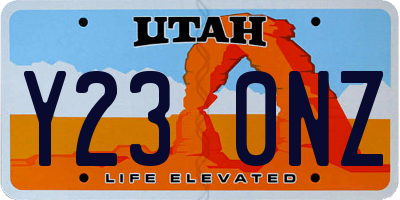 UT license plate Y230NZ
