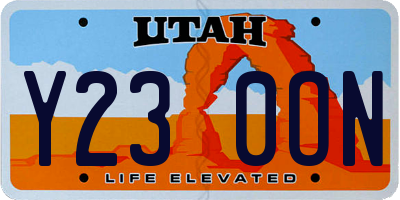 UT license plate Y230ON