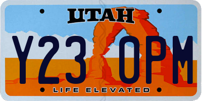 UT license plate Y230PM