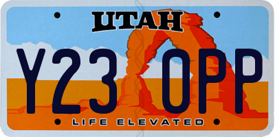 UT license plate Y230PP