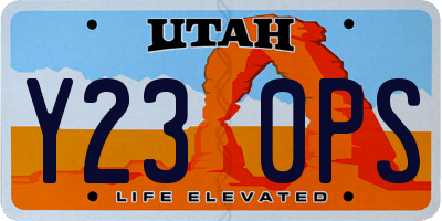 UT license plate Y230PS