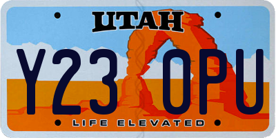 UT license plate Y230PU