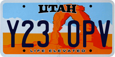 UT license plate Y230PV