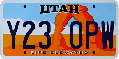 UT license plate Y230PW