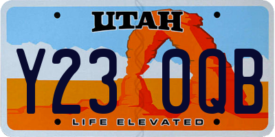 UT license plate Y230QB