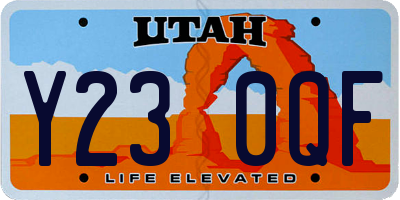 UT license plate Y230QF