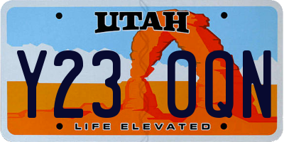 UT license plate Y230QN