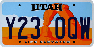 UT license plate Y230QW