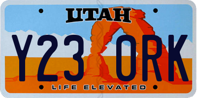 UT license plate Y230RK