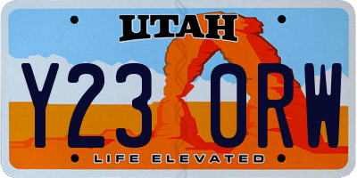 UT license plate Y230RW