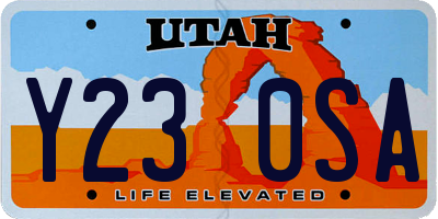 UT license plate Y230SA