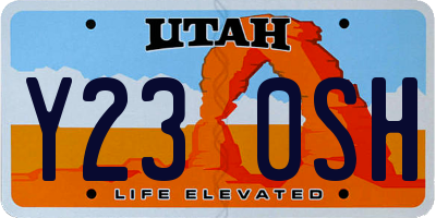 UT license plate Y230SH