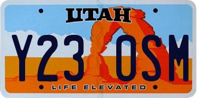 UT license plate Y230SM
