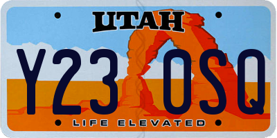 UT license plate Y230SQ