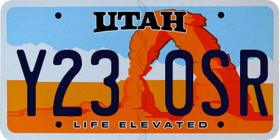 UT license plate Y230SR