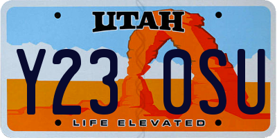 UT license plate Y230SU