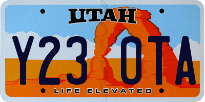 UT license plate Y230TA