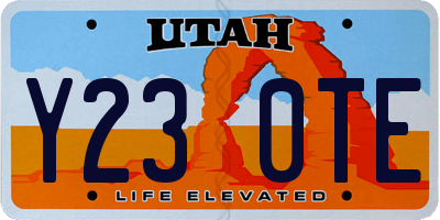 UT license plate Y230TE