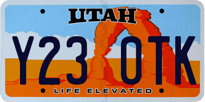 UT license plate Y230TK