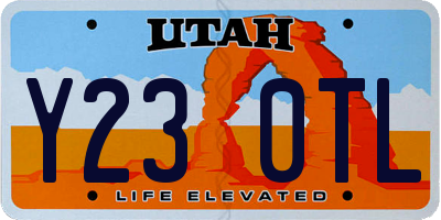UT license plate Y230TL
