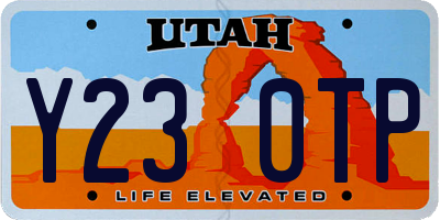 UT license plate Y230TP