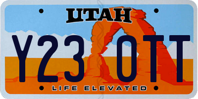 UT license plate Y230TT