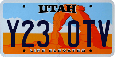 UT license plate Y230TV