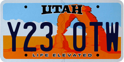 UT license plate Y230TW