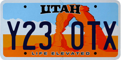 UT license plate Y230TX