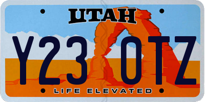 UT license plate Y230TZ