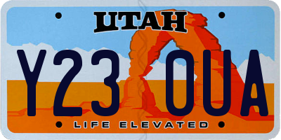 UT license plate Y230UA