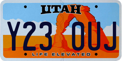 UT license plate Y230UJ