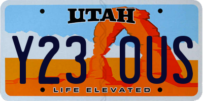 UT license plate Y230US