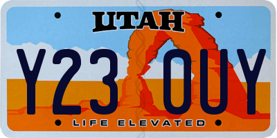 UT license plate Y230UY