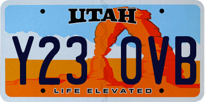 UT license plate Y230VB