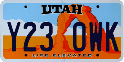 UT license plate Y230WK