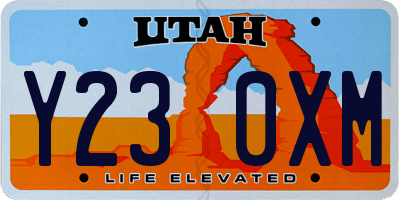 UT license plate Y230XM