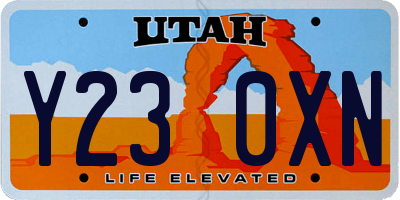UT license plate Y230XN