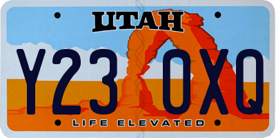 UT license plate Y230XQ