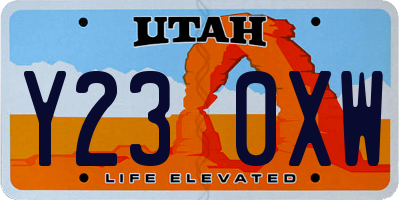 UT license plate Y230XW
