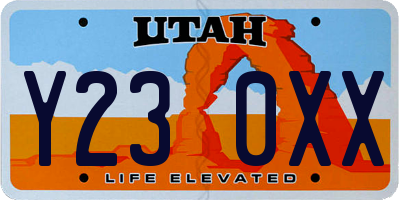 UT license plate Y230XX