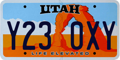 UT license plate Y230XY