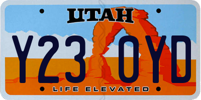 UT license plate Y230YD