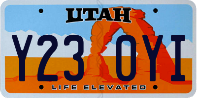 UT license plate Y230YI