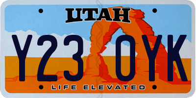 UT license plate Y230YK