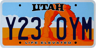 UT license plate Y230YM