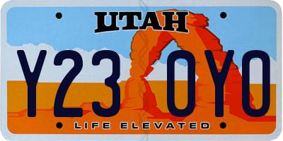 UT license plate Y230YO