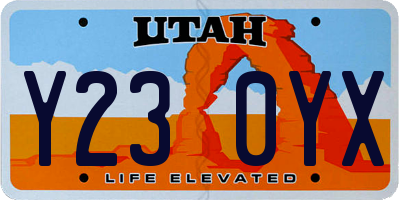 UT license plate Y230YX